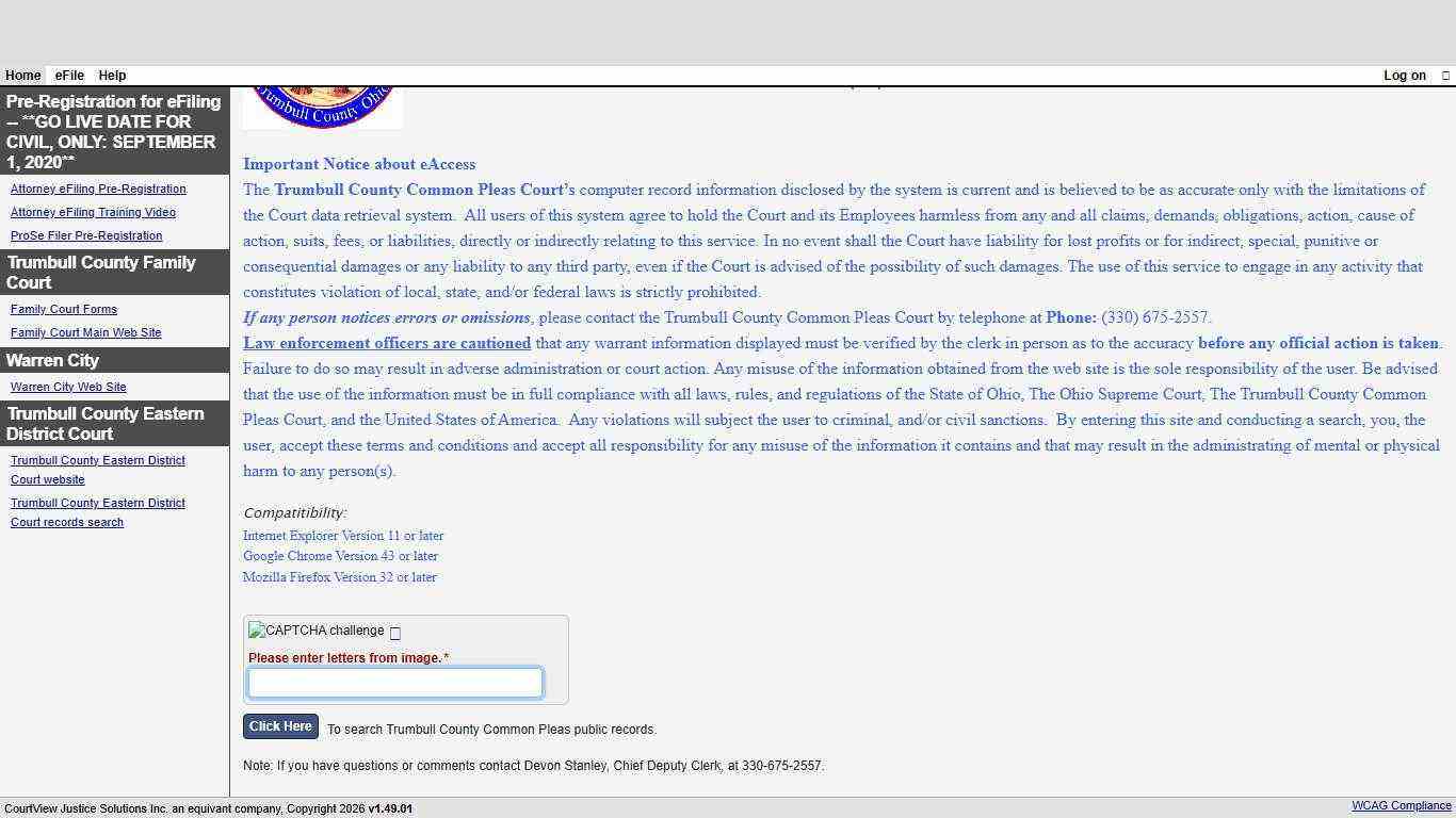 Welcome Page - CourtView Justice Solutions