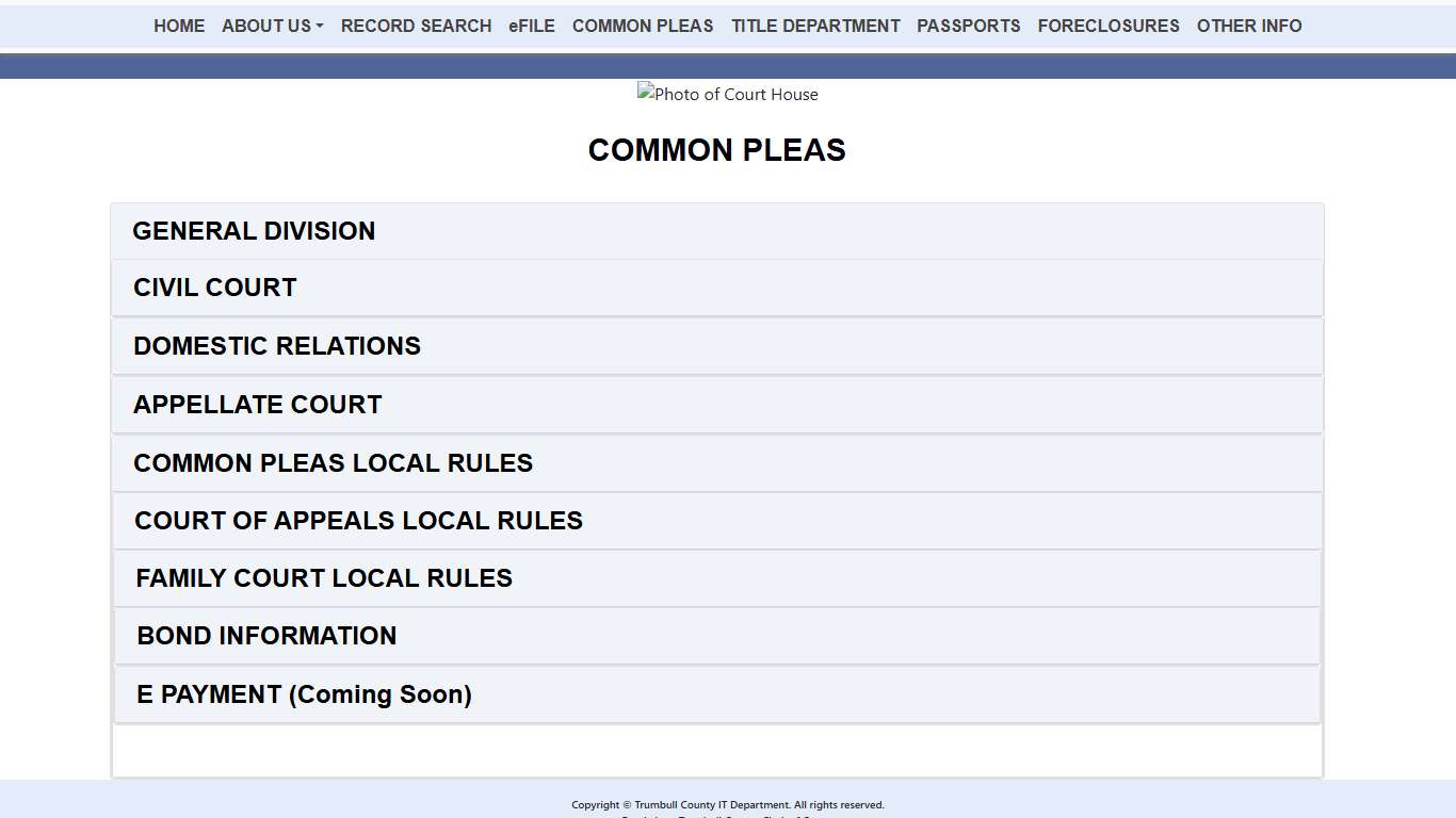 Trumbull County Clerk of Courts